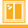 Orange icon of a two-panel sliding window, typically representing residential glass or window tinting