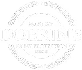 White circular Dobrin’s Auto Spa & Paint Protection logo with “Est. 2013” text inside a decorative border
